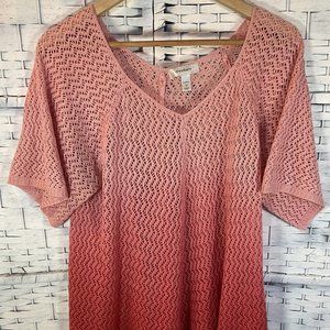 Ladies Pink Ombre Knit Top